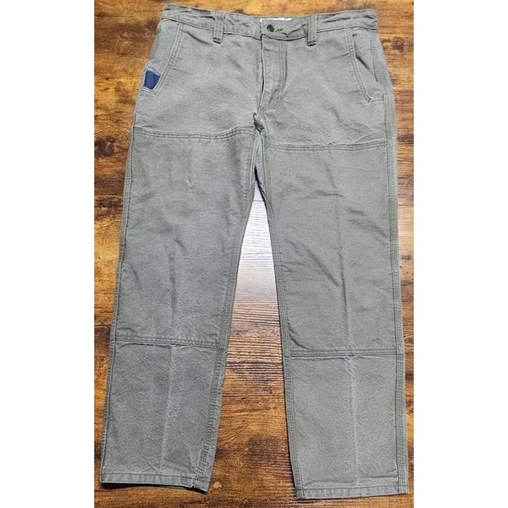 Edgevale Pants Men's 36x29 Gray Canvas Double Knee Stretch Utility Cargo Work